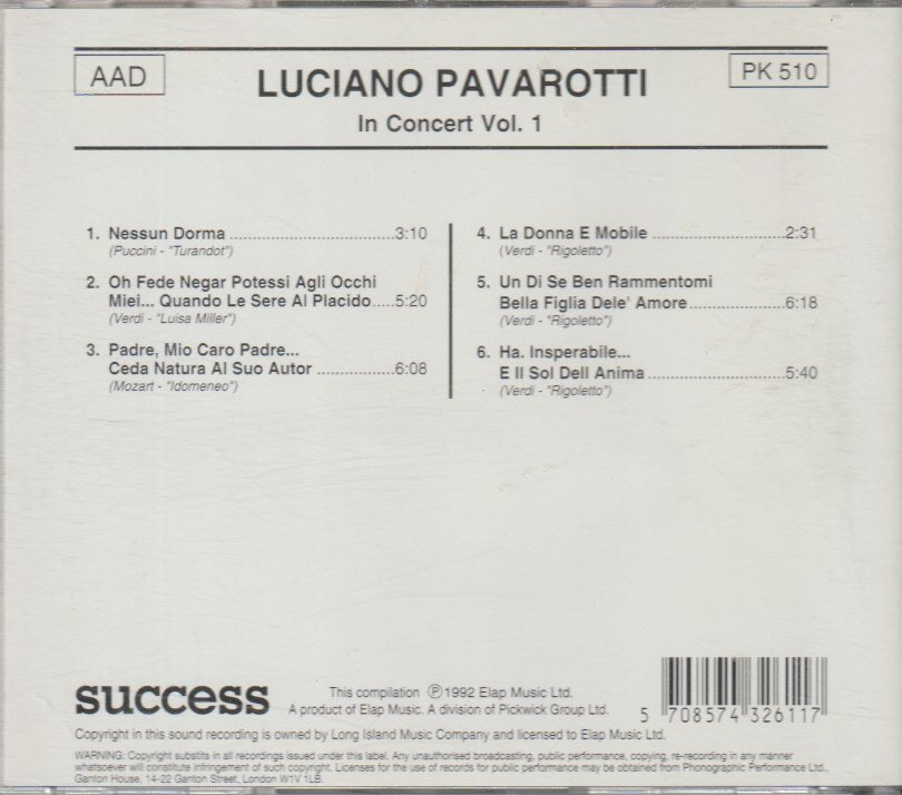 Luciano Pavarotti - In Concert Vol. 1