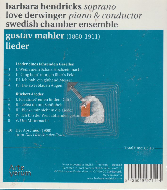Barbara Hendricks, Love Derwinger - Gustav Mahler Lieder