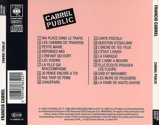 Francis Cabrel – Cabrel Public